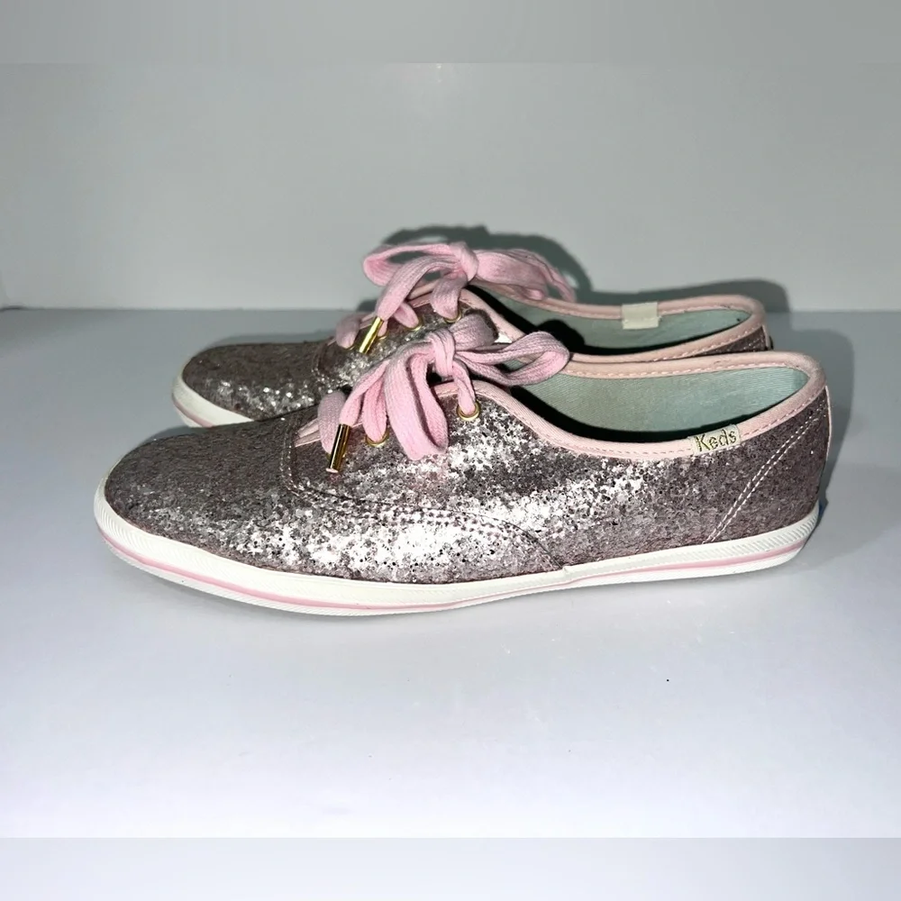 Keds Kate Spade New York Champion Pink lavender Glitter Sneakers Keds sz‎ 7